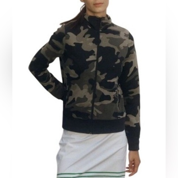 flint park Jackets & Blazers - Flint Park Women's Court Jacket in Black Camo Size XL Tennis Pickleball NWT